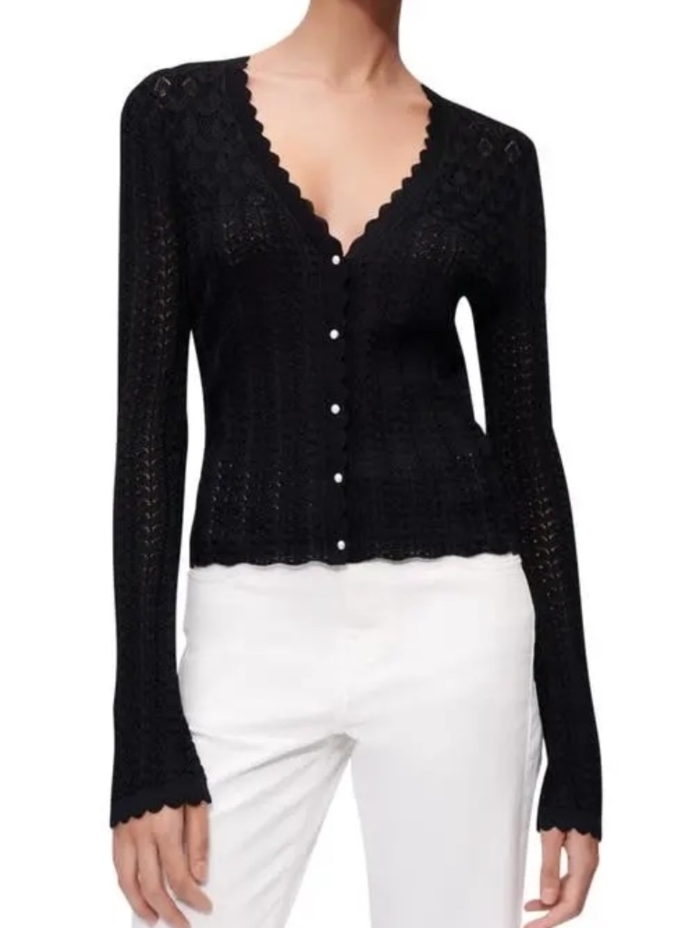 Maje Mimoselle Pointelle Cardigan
